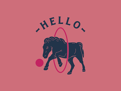 -Hello- Dribbble debut dribbble hello horse minimal retro trojan vintage