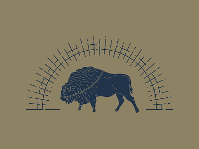 Tandha - Visual Exploration animal bison mammal minimal monoline rim light sunset vintage