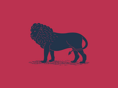 Lionely animal illustration lion mammal monogram retro vintage