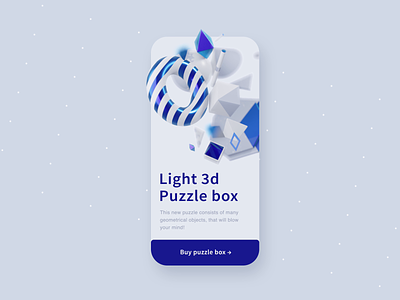3d Puzzle box 3d animation blender clean design eevee geometric illustration interface light mobile render ui uiux waverley