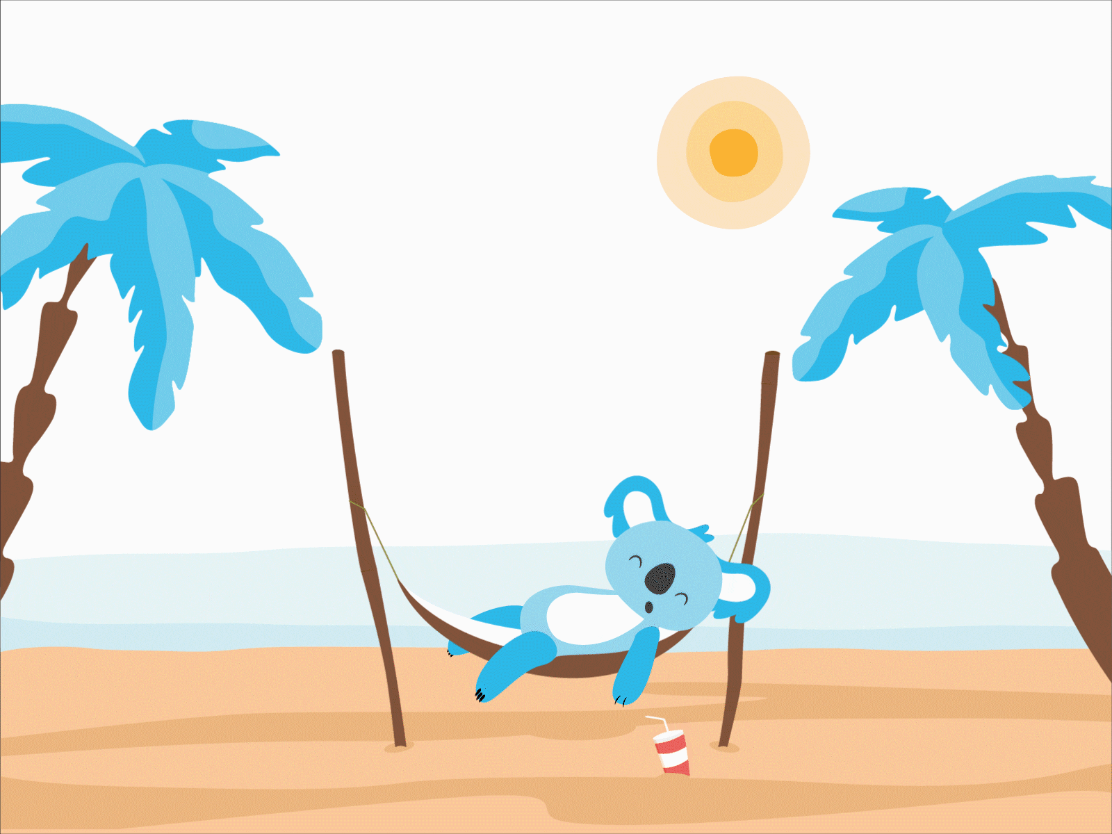 Vacation Animation "Relax and take it easy!" animation branding design dreams gif gif design illustraion relax svg ui vacation vector waverley