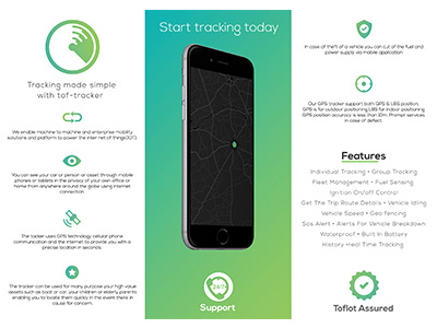 Toflot Tracking Features Page design ui