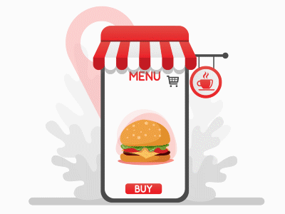 Restaurant food service order on Mobile App.