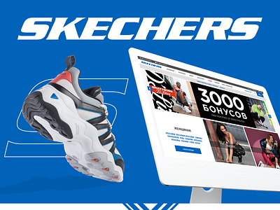 Skechers animation blue design media5 online store prototype skechers sport typography ui ux website