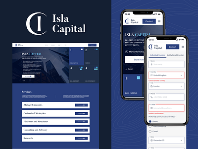 Isla Capital animation blue branding design graphic design logo mobile prototype ui ux website white