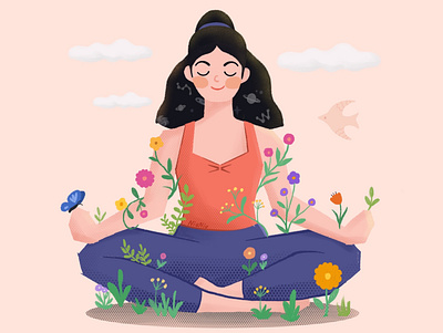 Meditation design illustration