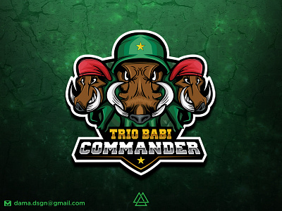 TRIO BABI COMMANDER eSport Mascot Logo