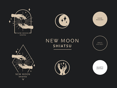 New Moon Shiatsu branding design healing logo new age shiatsu