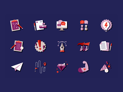 Custom Icons for Eight Thirty Seven brand identity branding custom icons design iconography icons illustration