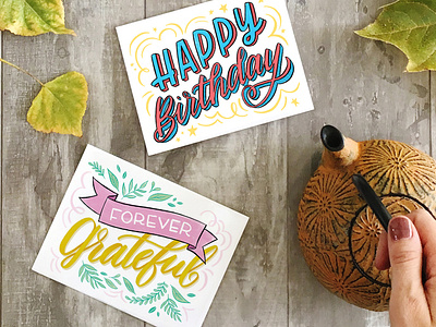 Punkpost Cards design greeting card hand lettering illustration lettering punkpost stationery stationery design typography