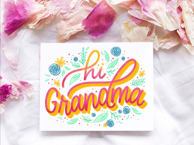Hi Grandma design greeting cards hand lettering illustration lettering punkpostco stationery stationery design typography