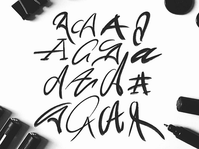 Letter A calligraphy design font hand lettering lettering logotype script sketches type typo typography