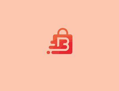 Unique logo for shopping applications. abstract alphabet b business company creative design fashion font graphic label letter logo shop sign symbol template typography unusual vector