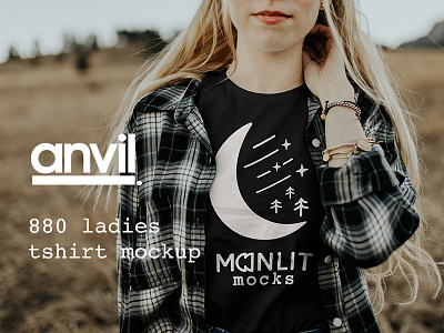 Anvil Knitwear 880 Women’s Lightweight T-Shirt Mockup