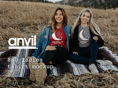 Two Friends - Anvil 880 T-shirt Moonlit Mocks Dribbble anvil design mockup design resource mock up mockup nature outdoors shirt t shirt tee