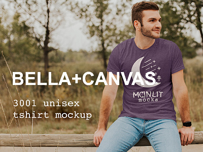 Bella Canvas 3001 T-Shirt Male Model Mockup By Moonlit Mocks On Dribbble