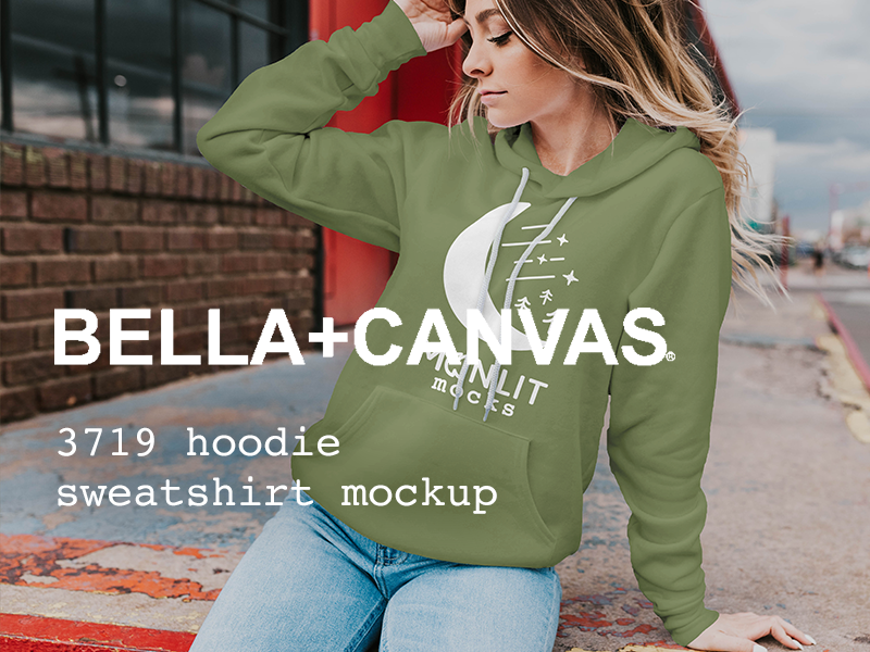 Download Bella Canvas 3719 Sweatshirt Mockup By Moonlit Mocks On Dribbble