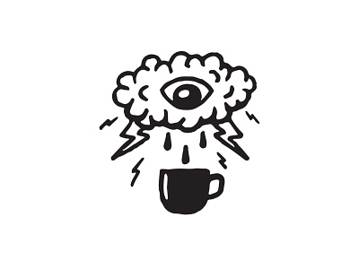 The Brewing Storm coffee coffee cup eye flash graphic design hand drawn illustration lightning bolt storm t shirt t shirt design t shirt graphic tattoo third eye