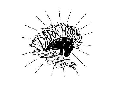 Logo contest submission- Dark Horse Coffee Co. handdrawn ink logo tattoo