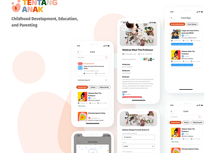 Tentang Anak - Event Feature apps apps design child childhood design design app designer education event ios mobile app design parenting product product design tentang anak ui ui ux design user experience user interface ux