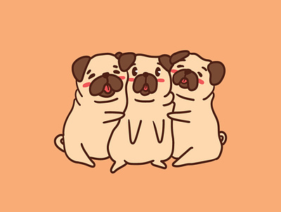 Pugs hugging it out