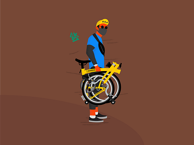 Bike for fun in Saturday design flat illustration