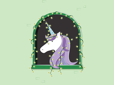 Unicorn Magic christmas greeting cards holidays illustration illustrator mythical unicorn