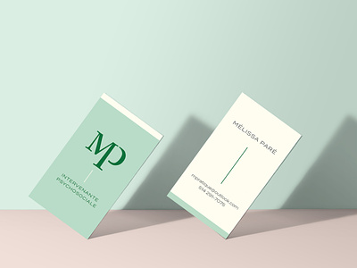 MP Identity branding business card graphic design identity initials logo logotype psychosocial counsellor