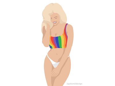 Rainbow bisexual blonde model colorful diversity equality fashion show fitness woman gay gender homosexuality human lgbt parade positive pride proud rainbow rights sexual underwear