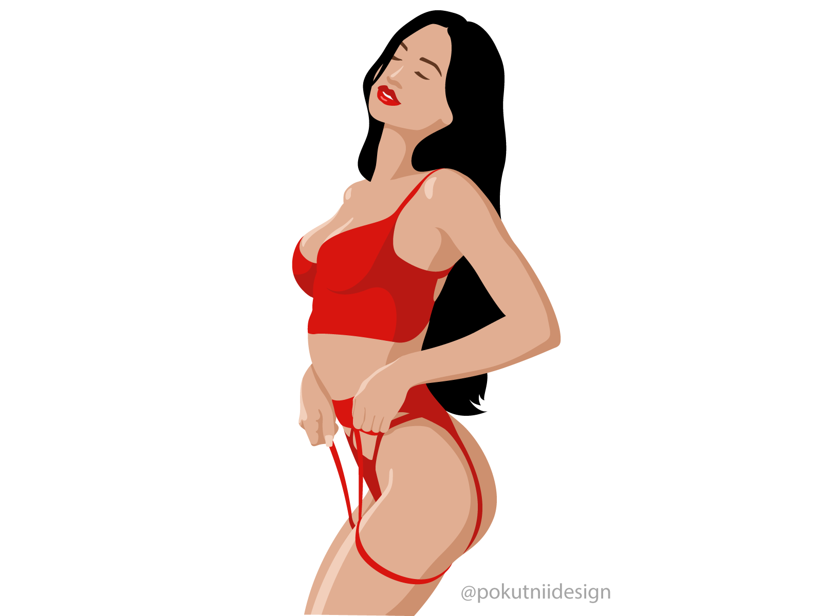 Silhouette Red Underwear stock illustration. Illustration of digital -  3361137