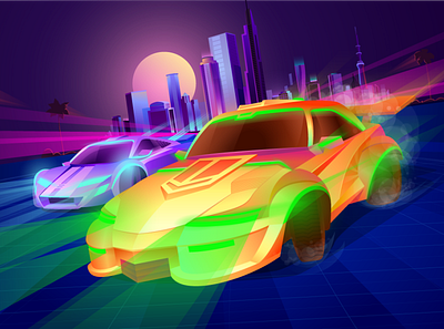 Blockchain racing game cover art cars racing