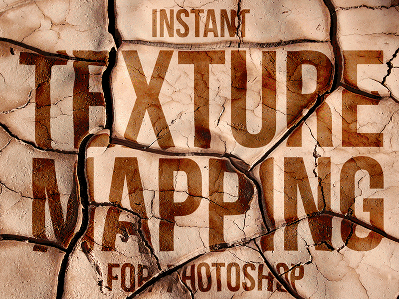 Instant Photoshop Texture Mapping action add-on photoshop texture typography
