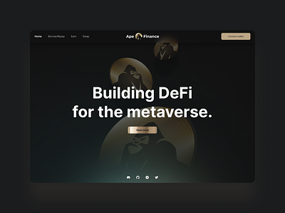 Ape Finance branding crypto defi design ui ux website