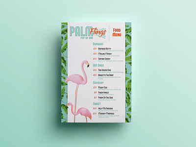 Palm Flings - Menu Design branding graphic design illustrat illustration logo print