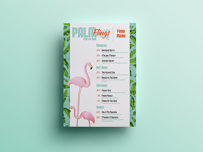 Palm Flings - Menu Design branding graphic design illustrat illustration logo print
