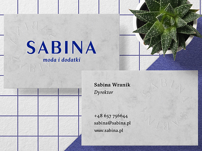 Sabina fashion brand design branding business cards embossing fashion graphic design minimalism print typography visual identity