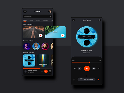 Music Player App | Dark Mode