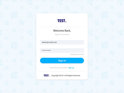 Login Page design page sign in test ui web