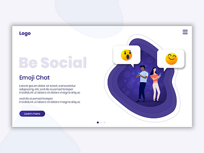 Chat Application chat app design emoji landing page social app ui web design
