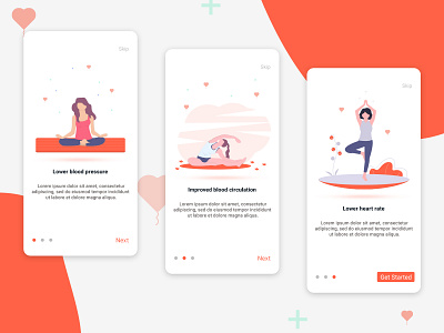 Meditation App | On-Boarding app design fitness health illustraion interface meditation mobile on boarding onboarding screen ui design yoga