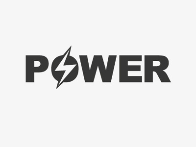 Power design flat logo typography vector