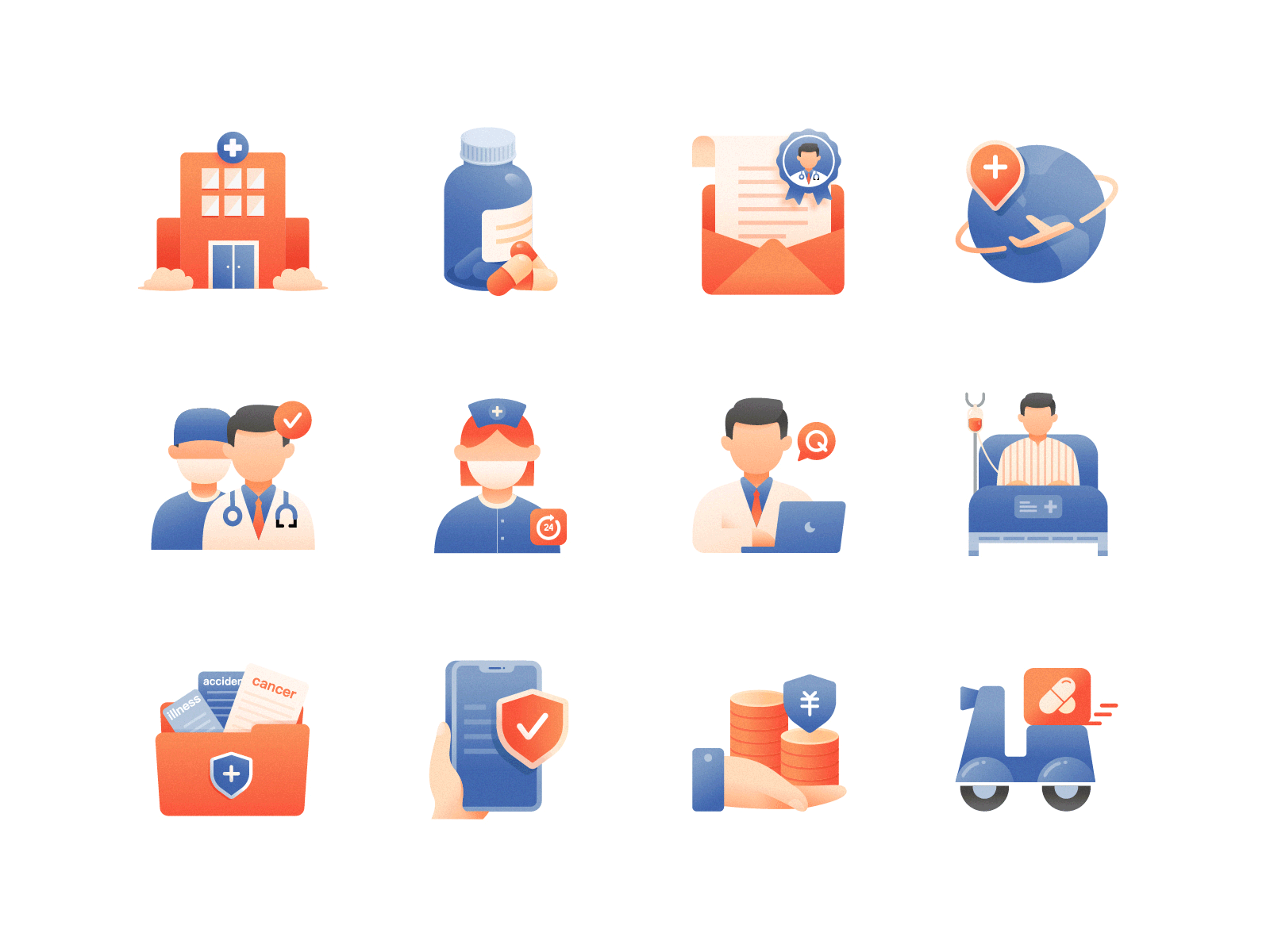 Medical Icons doctor document health hospital icon icon set in hospital inquiry insured medical medical care medical insurance medical team medicine nurse pharmacy shield take-out