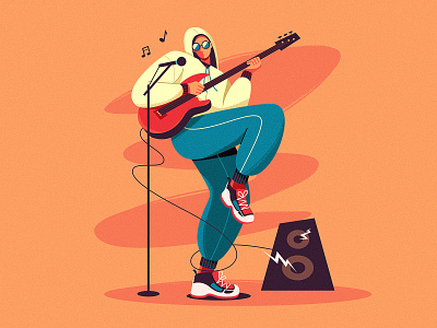 Rapper boy character characterdesign free guitar hiphop illustration man music musician rap