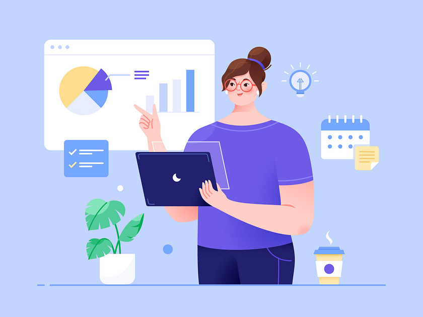 Work Report Illustration by Unini on Dribbble