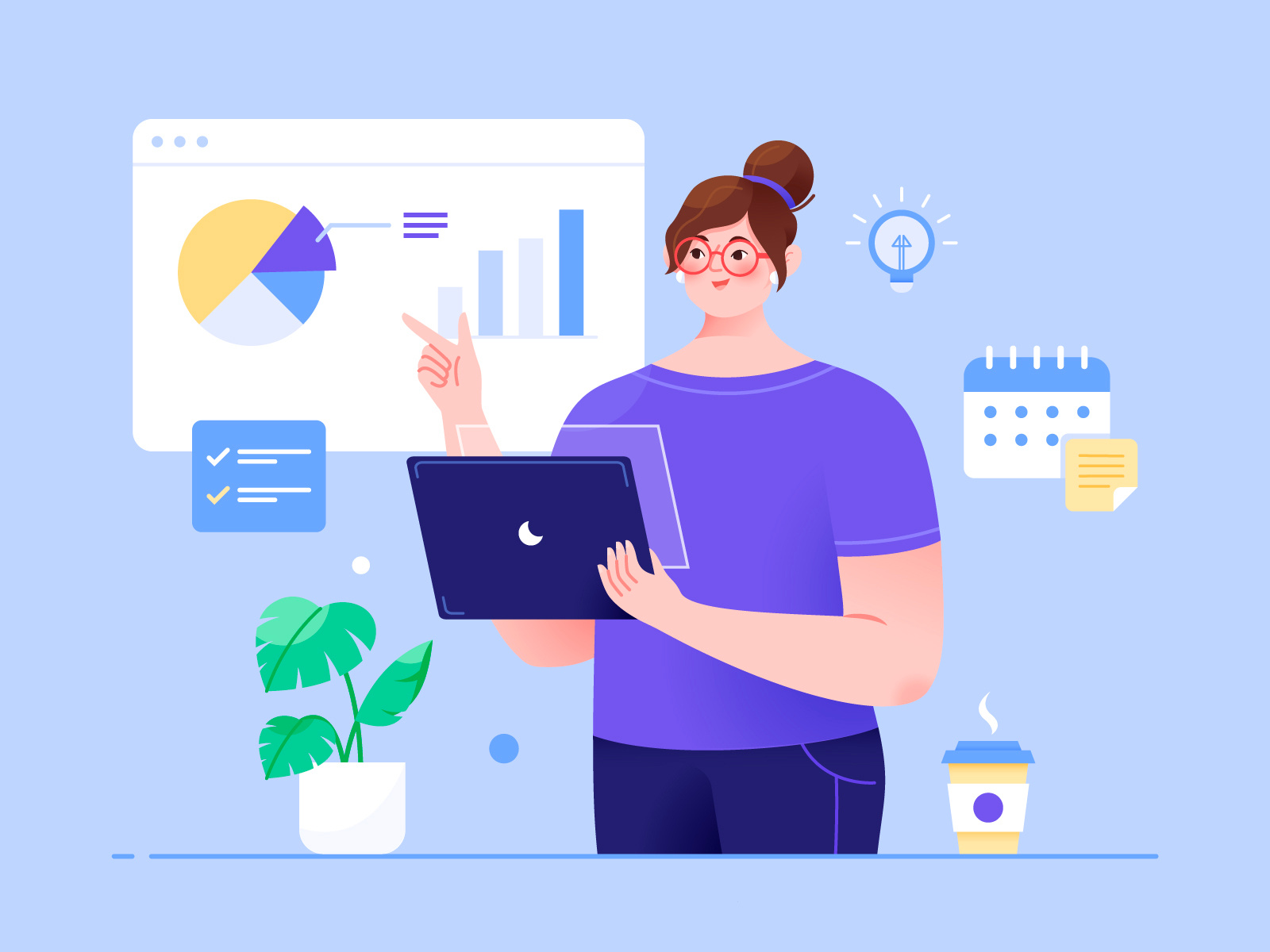 Work Report Illustration By Unini On Dribbble