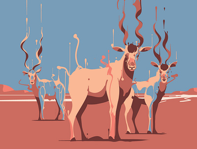 Addax addax adobeillustrator africa animal antelope artwork design designinpiration digitalart drawing graphic illustration illustrator sketches vector vectorart wildlife wwf