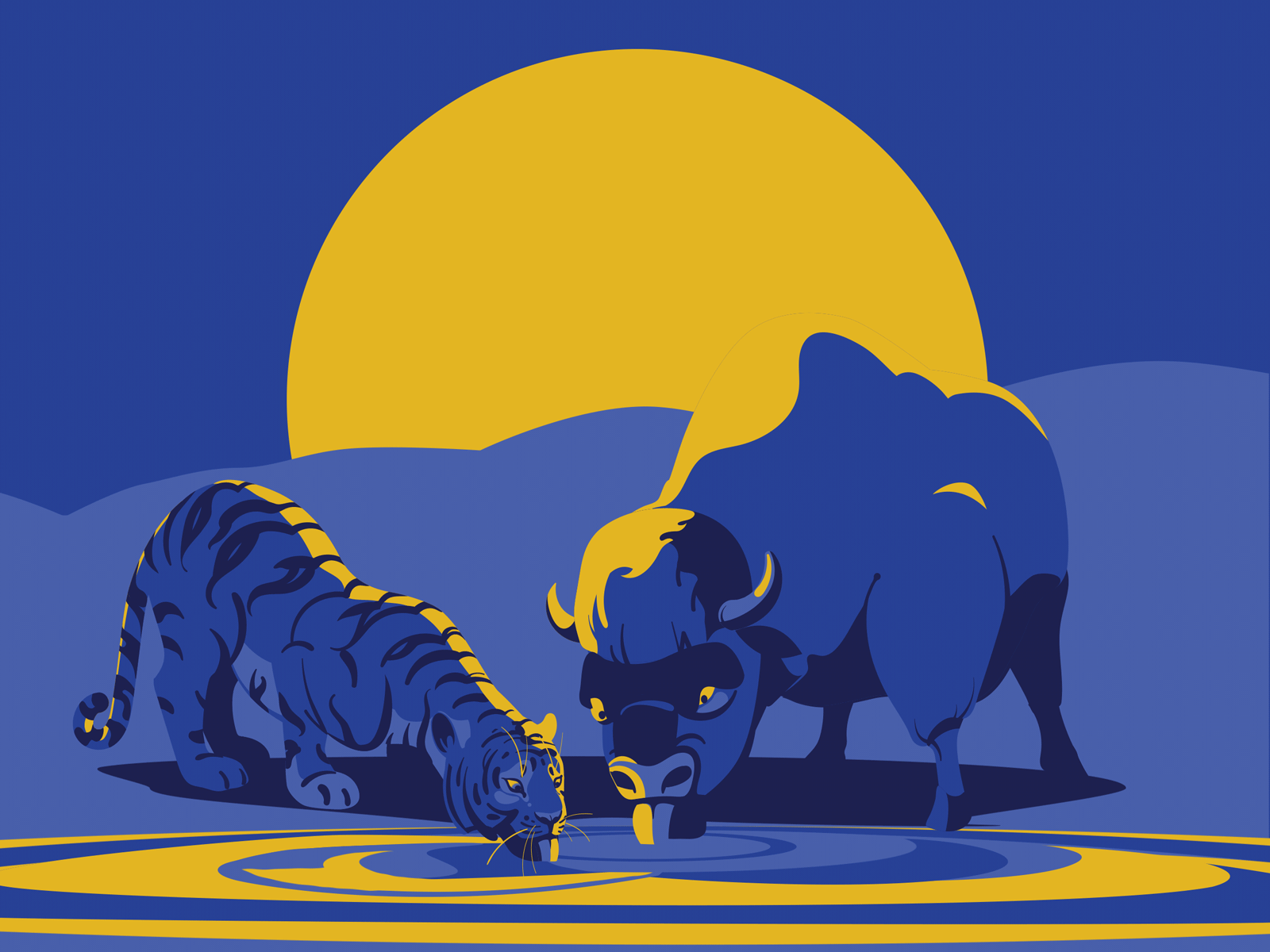 Beyond Borders: Innovating in an Interconnected World adobeillustrator animal animated animated gif animation art article bison blue buffalo business digitalart drawing illustration illustrator sunset tiger vector vectorart wildlife