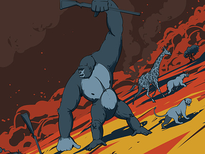 Riot animal art digitalart drawing giraffe gorilla illustration illustrator lion photoshop rhino wildlife