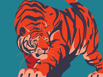 The Year of the Tiger 2022 animal art cat chinese digitalart drawing illustration illustrator tiger vector