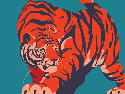 The Year of the Tiger 2022 animal art cat chinese digitalart drawing illustration illustrator tiger vector